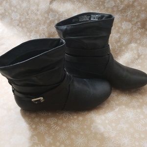 Black Booties vanity buckle